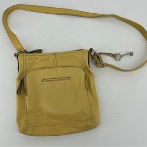 Fossil Yellow shoulder bag leather